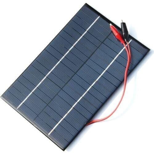 4.2W 18V Solar Cell Polycrystalline Solar Panel+Crocodile Clip For Charging 12V Battery 200x130x3MM