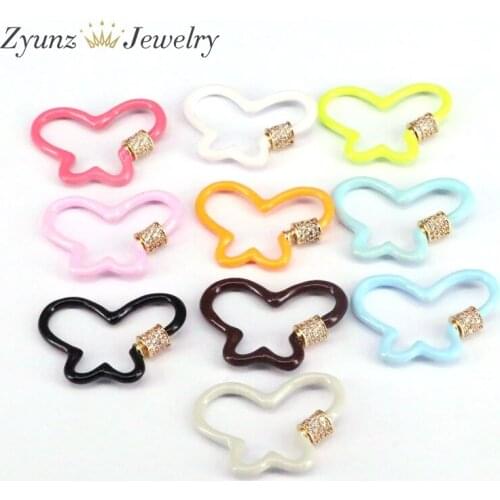 5PCS, Butterfly Enamel Clasps for Jewelry Making,Carabiner Screw Clasps Findings,Enamel Clasp,Beaded Charms Screw Lock Supplies