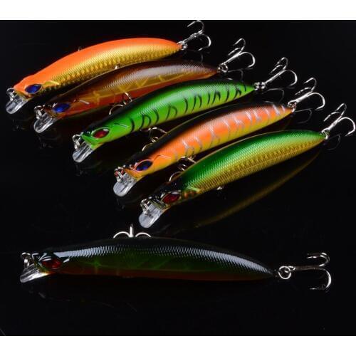 6pcs Fishing Lures 12.4cm 14.4g Minnow Lure Rattling High Quality Hard Bait Crankbait Wobbler Fishing Tackle Leurre Peche Pike