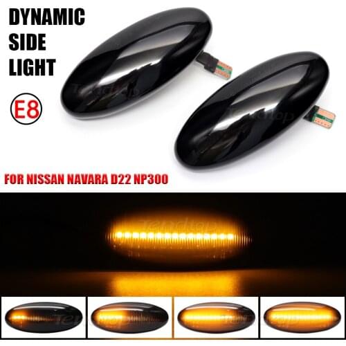 Car Dyanmic Blinker LED Turn Signal Side Light For Nissan Navara D22 NP300 1998-05 Datsun Frontier Fiera PickUp Terrano Skystar