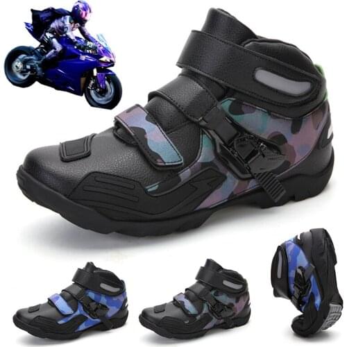 Motorcycle Shoes Mens Four Seasons Off-Road Professional Riding Boots Ladies Fashion Trend Street Racing Motorcycle RunningShoe
