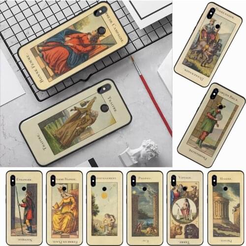 Tarot Egyptien de Dusserre Retro Art Phone Case For Xiaomi Redmi note 7 8 9 t k30 max3 9 s 10 pro lite