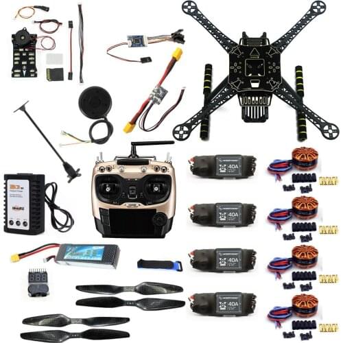 DIY RC Drone Full Kit S600 Frame PIX 2.4.8 Flight Control 40A ESC 700KV Motor AT9S TX with Battery Charger XT60 Plug