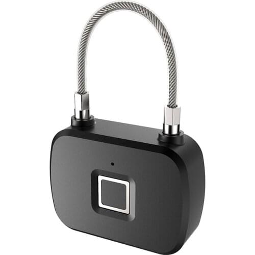 USB Rechargeable Fingerprint Door Lock Ultra Light Durable Keyless Padlock Anti-theft Electronic Password Lock Quick Unlock