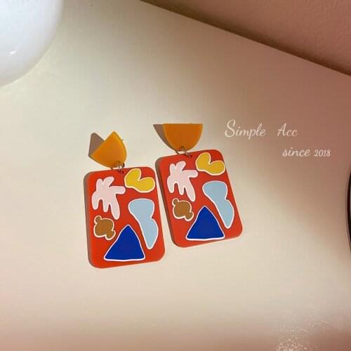 European And American Fashion Exaggerated New Geometric Earrings Earrings Net Red 1 Temperament Design Earrings Women Wholesale