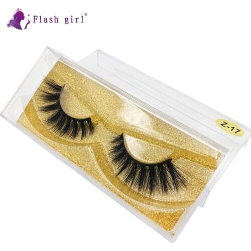 Flash Girl 3D Mink Eyelashes Z-17 Natural Handmade Soft Volume Eyelashes Extension Thick Long Fake Eye Lashes Makeup Tools