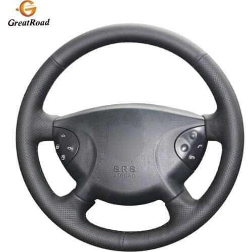 Hand-stitched Black PU Artificial Leather Car Steering Wheel Cover for Mercedes-Benz W210 E240 E63 E320 E280 2002 2003 2004 2005