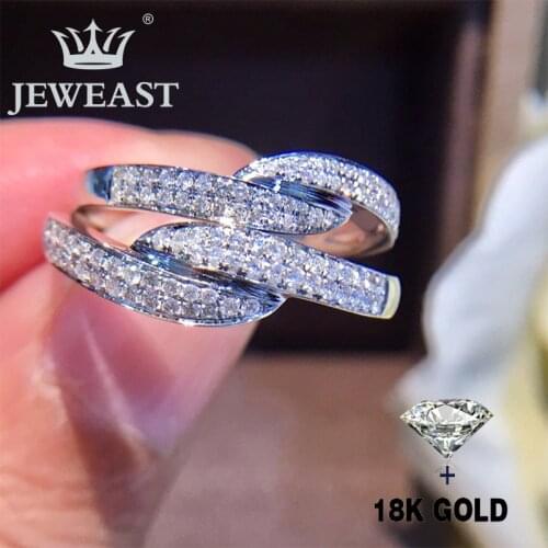 Natural Diamond 18K Gold Pure Gold Ring Beautiful Gemstone Ring Good Upscale Trendy Classic Party Fine Jewelry Hot Sell New 2020