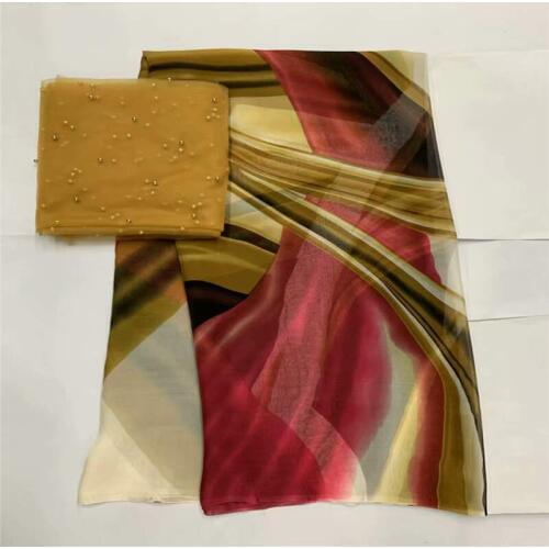 Fashion New Style Silk Printed Chiffon Fabric For Ladies To Wear Soft And Comfortable Printed Silk Fabric! LXF553