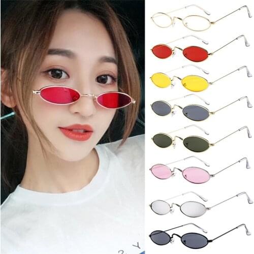 Fashion Mens Womens Retro Small Oval Sunglasses Metal Frame Shades Eyewear Fashion Glasses Accessories Outdoor Anti-UV