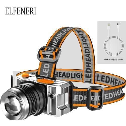 LED Rechargeable Headlight Strong Light Long-distance Waterproof Super Bright Head-mounted Night Fishing Outdoor Miners Lamp