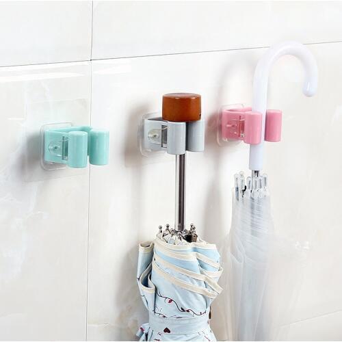 Wall Housekeeper Wall Mounted Mop Organizer Holder Suction Cup Brush Broom Hanger Storage Rack Kitchen Tool Hanging Pipe Hooks