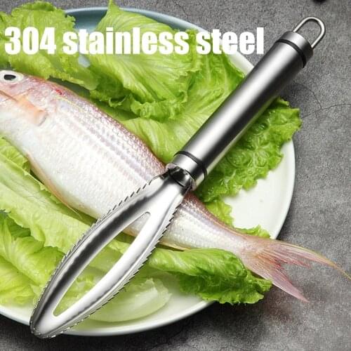 Stainless Steel Fish Scaler Tool Scraping Fish Scraper Cleaning Knife Kill Fish Knife Bone Tweezers Kitchen Accessories Gadget