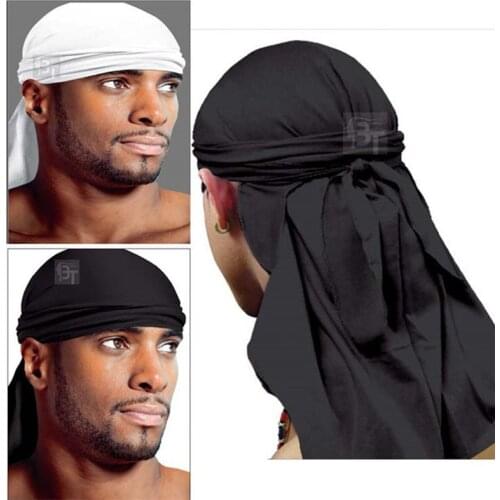 New Fashion Elegant Spandex Kings Durag Biker Head Wrap Skullcap Bandanna Doo Rag