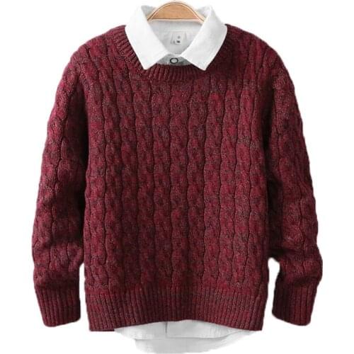 Spring and autumn new childrens knit sweater pullover boys round neck plush sweater warm and comfortable top 3-7 years old
