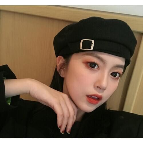 Beret autumn winter woolen octagonal funny painter cap peaked cap Womens hats fedoras bonnet Human hat