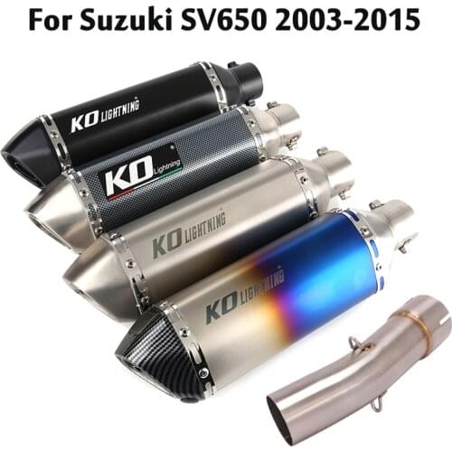 For Suzuki SV650 2003-2015 Exhaust Silencer Baffles 51MM Slip On Mid Link Pipe Modified Connection Tube Motorcycle