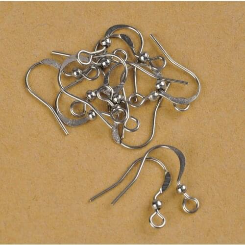 1000pcs Rhodium Plated Flat Hook Earring Findings Earrings Clasps Hooks Fittings DIY Jewelry Making Supplies Accessories