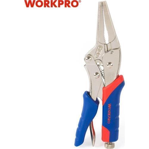 WORKPRO 6.5" Locking Plier Long Nose Straight Jaw Plier Welding Tools Hand Tool