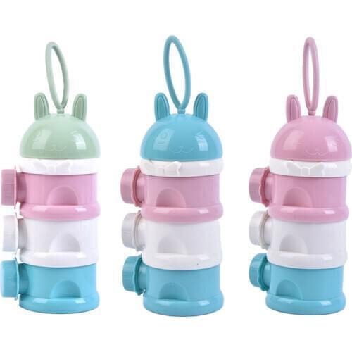 3 layers Bear Style Portable Baby Food Storage Box Essential Cereal Cartoon Infant Milk Powder Container