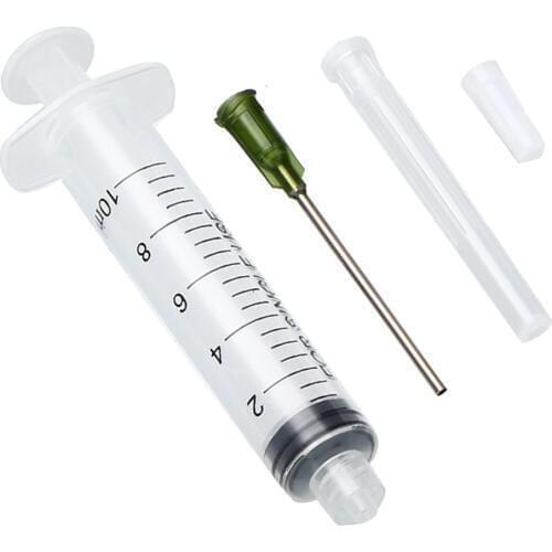 5 Pack 10ml Syringe With 5pcs 14 ga 1.5 Inch Blunt Tip Needle & 5 Pieces Clear Tip Cap For Mixing Many Liquid Gels And Glues