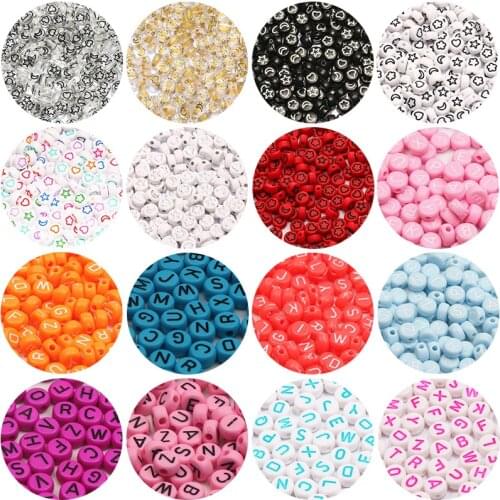 Mixed Letter Acrylic Beads 4x7mm Round Loose Spacer Beads For Jewelry Making Diy Charm Necklace Bracelet Accessories