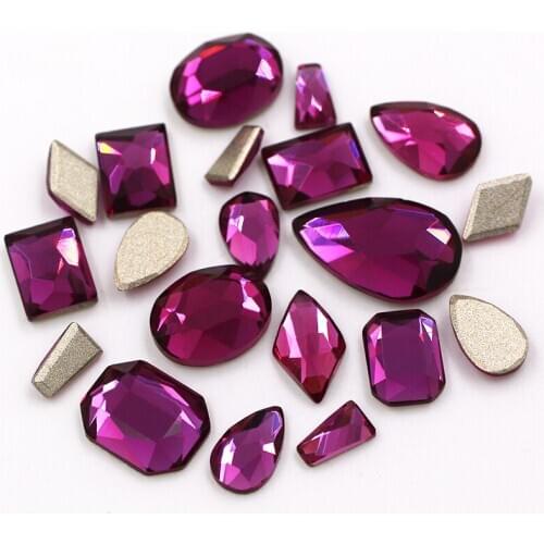 Nail decoration High quality k9 glass purple red flatback nail rhinestones for DIY clothing
