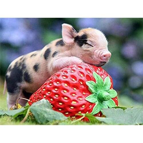 Animal Pig DIY Embroidery Cross Stitch 11CT Kits Craft Needlework Set Cotton Thread Printed Canvas Home Decoration On Design