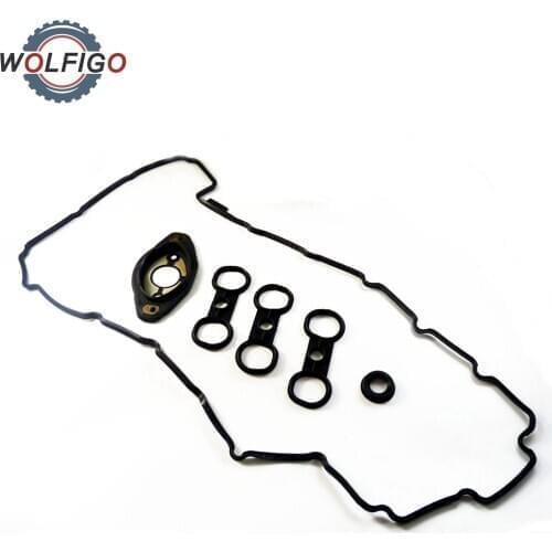 WOLFIGO Engine Camshaft Adjuster Seal Gasket and Valve Cover Gasket Set 11127559699 11127552280 For BMW X5 Z4 528xi 528i 328i
