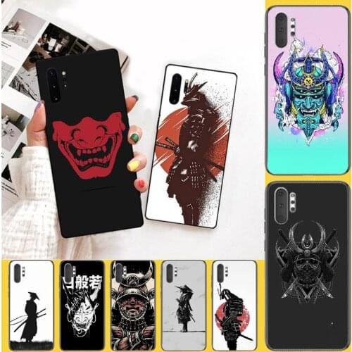 PENGHUWAN Japanese Samurai Mask Black TPU Soft Rubber Phone Cover for Samsung Note 3 4 5 7 8 9 10 pro M10 20 30