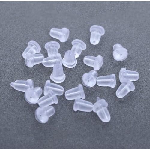 200/100pcs Clear Soft Silicone Rubber Earring Backs Safety Round Stopper High Quality Jewelry Accessories DIY Parts Ear Plugging
