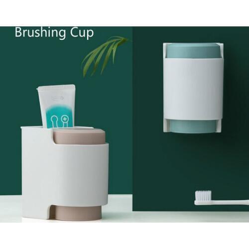 Mr Clean Toothbrush Cup Punch-free Couple Mouthwash Cup Hanger Toothbrush Rack Bathroom Stylish Simplicity BrushTeeth Cup