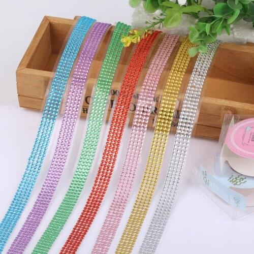 1 Roll Tape Eye-catching Self-Adhesive Acrylic DIY Rhinestones Sticker Tape Creative Scrapbooking Stationaries School Supplies