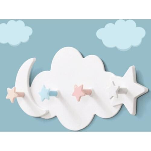 1PCS Star Moon Cloud Shape Wall Decorative Hooks For Hanging Clothes Coat Hanger Key Holder Cute Multifunction Towel Holder