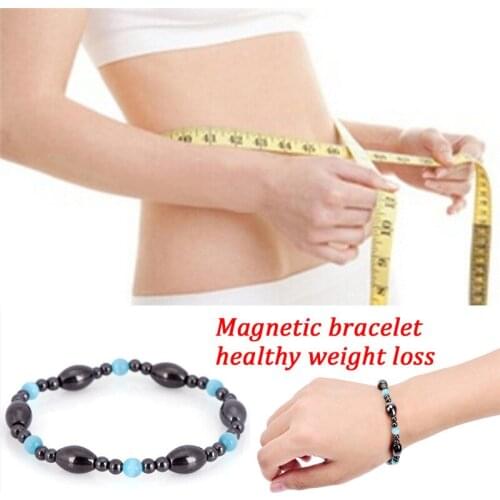 1pc Weight Loss Black Stone Bracelet Health Care Biomagnetism Magnetic Bracelet New