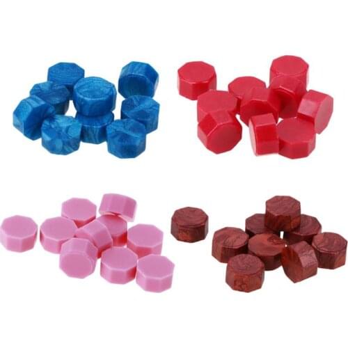 100pcs/Lot Retro Octagon Sealing Wax Beads Stamping Envelope Decor Wax Seal Stamps for Envelope Documents Wedding Invitation
