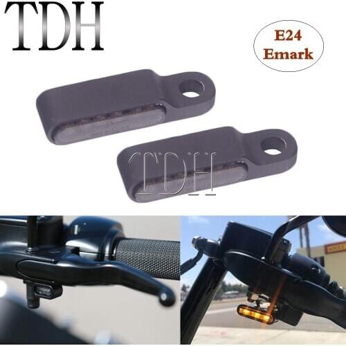 12V Mini Motorcycle LED Turn Signal Lamp Handlebar Blinker E24 Flashing Amber Light For Harley Kawasaki Suzuki BMW Honda Yamaha