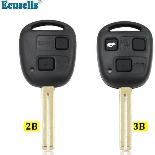 2/3 button blank remote key shell for Lexus RX300 LS400 LS430 ES330 SC430 IS300 LX470 RX330 RX350 GS300 TOY48 UNCUT with button