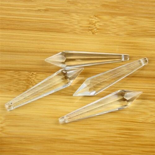 200pcs/Lot 80mm Crystal Single Faceted Prism Pendant Crystal Chandelier Part Icicle U Prism Drop For Decoration