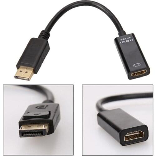 4K DisplayPort DP to HDMI Female Cable Adapter Converter for HDTV Projector