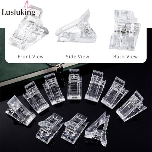 5/10Pcs Transparent Nail Art Tips Clip Extension Gel Quick Building Finger Manicure Builder Clamps Tools Duckbill Clip Holder