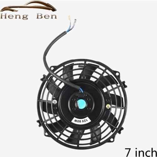 7" INCH ELECTRIC FAN KIT OIL COOLER RADIATOR AUTOMOTIVE UNIVERSAL SLIM COOLING 12V 80W