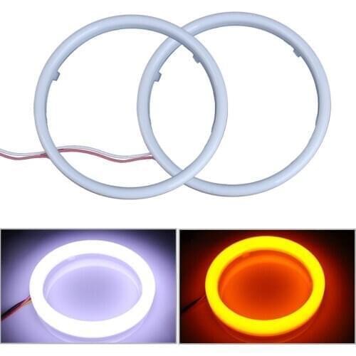 Car Angel Eyes Led Car Headlight DRL Daytime Running Light Auto Halo Ring Led Angel Eyes 12V Day Light Turn Signal White Yellow