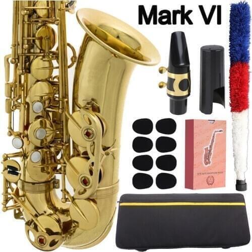 Brand MFC Professional Alto Saxophone Mark VI Gold Lacquer E-flat Alto Sax Mark VI Case Mouthpiece Reeds Neck Case