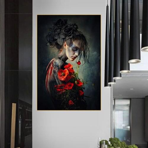 Black Fashion Beauty Canvas Painting Modern Living Room Wall Art Posters Prints Nordic Bedroom Home Decoration Pictures