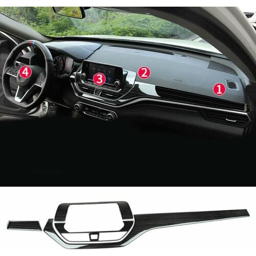 Stainless steel Black Titanium Central Console Instrument Strip Trim For Nissan Altima 2019-2021 Car modification Auto parts