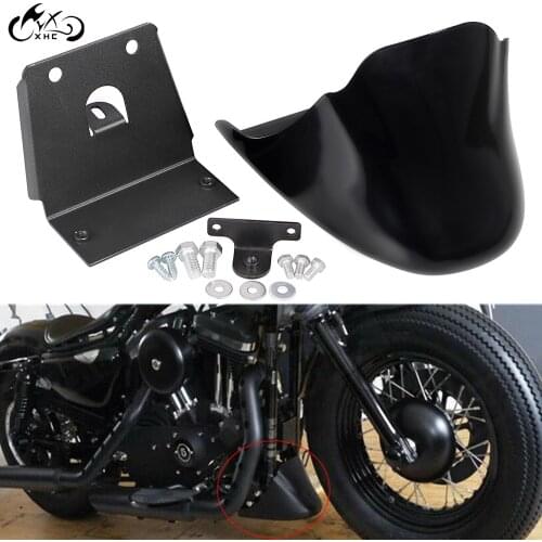 Glossy Black Motorcycle Chin Fairing Front Spoiler Lower Mudguard For Harley Sportster 883 1200 XL883N Forty Eight Seventy Two