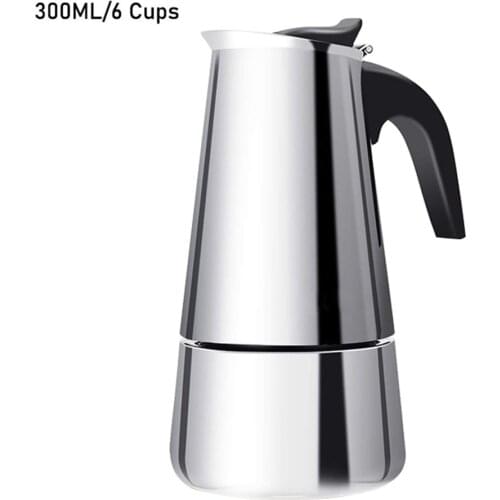 200/300/450ml Moka Coffee Pot Espresso Latte Percolator Stove Coffee Maker Espresso Pot Percolator Stainless Steel Coffee Tools
