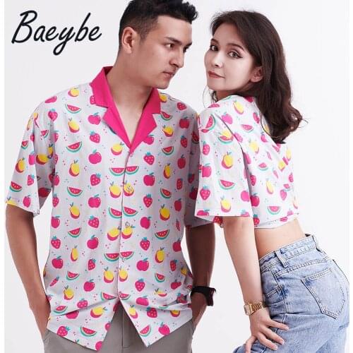 Summer Mens Stylish Casual Hawaiian Shirts Womens Elegant Blouse Femme Sleeve Plus Size Shirt Couple Oversized Print Camisas