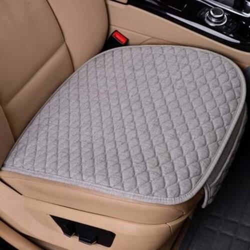 Linen Fabric Car Seat Cover Four Seasons Front Flax Cushion Breathable Protector Mat Pad Car Seat Protector Car Accessories